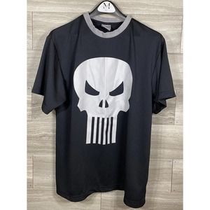 Marvel Punisher Graphic TShirt Black & White Mens Medium Pure Hero Durable Poly